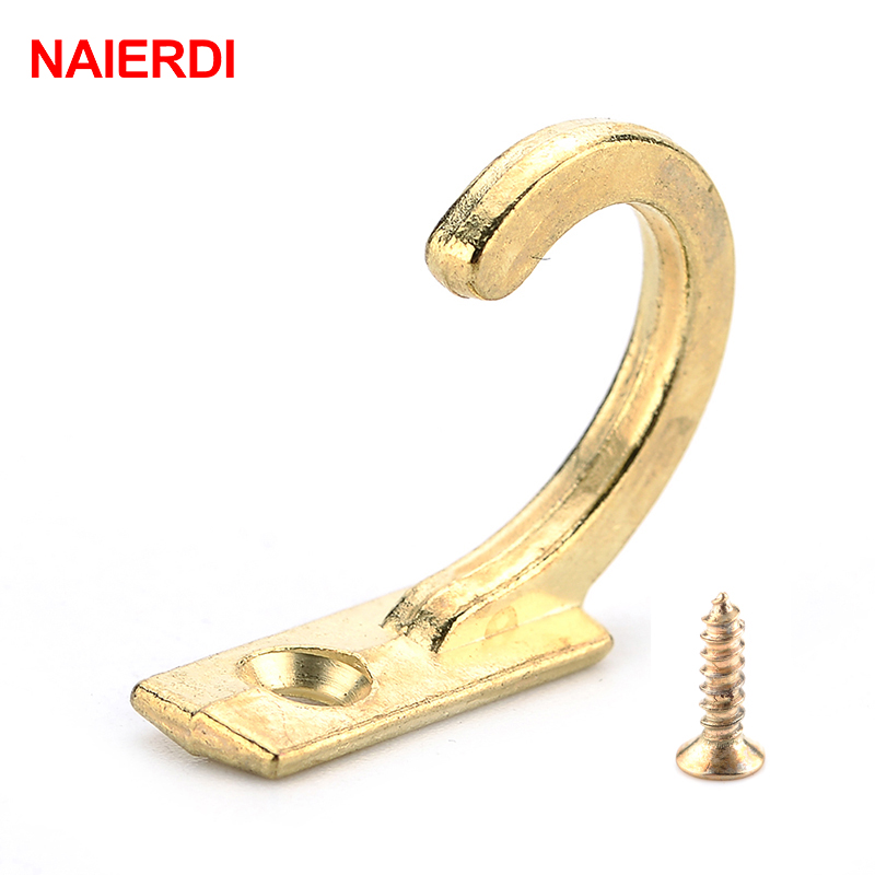 Furniture Hardware Manufacturer - NAIERDI 10PCS ขนาดเล็กโบราณ Hooks แขวนผนังหัวเข็มขัดโค้งฮอร์นล็อค Clasp