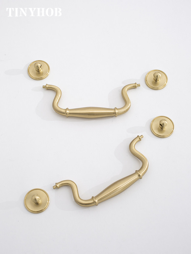 มือจับลิ้นชักทองเหลืองโบราณแบบ - Furniture Hardware Drop Pulls บทวิจารณ์และราคา